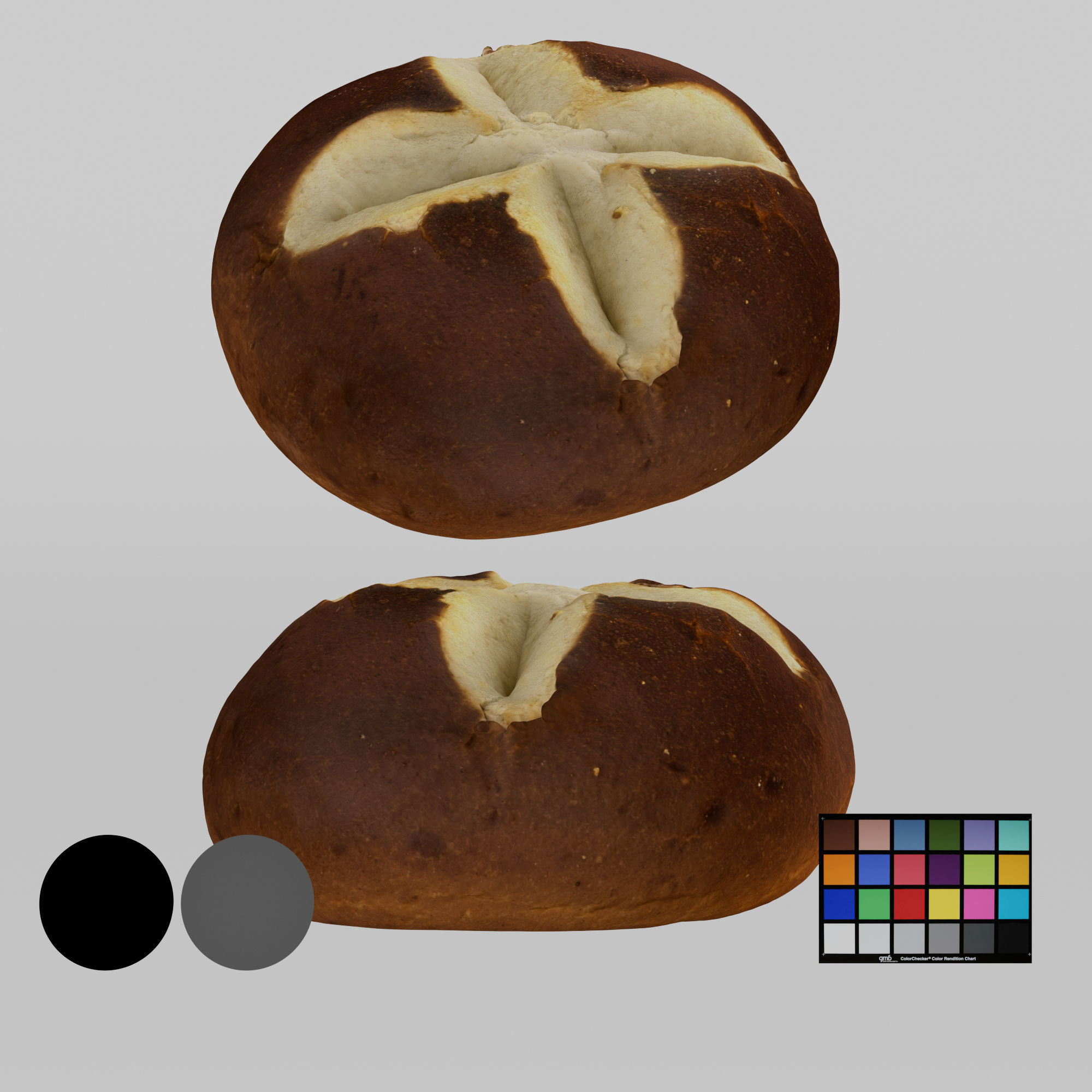 Bread - Pretzel Roll Low-poly 3D model_1