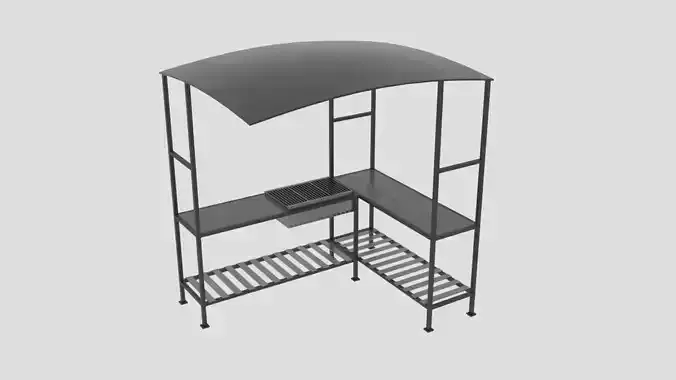 mangal outdoor grill with shelf