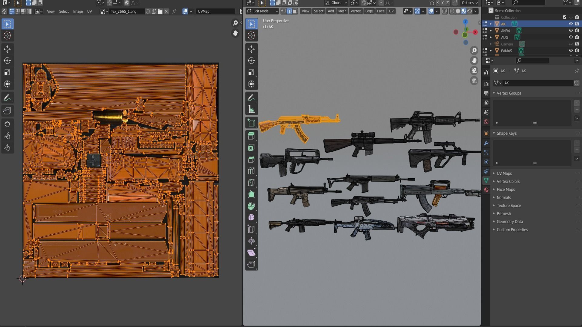 Rifle AK AN94 AUG FAMAS GROZA M4A1 M14 XM8 PARAFAL PLASMA SCAR 3D model_15