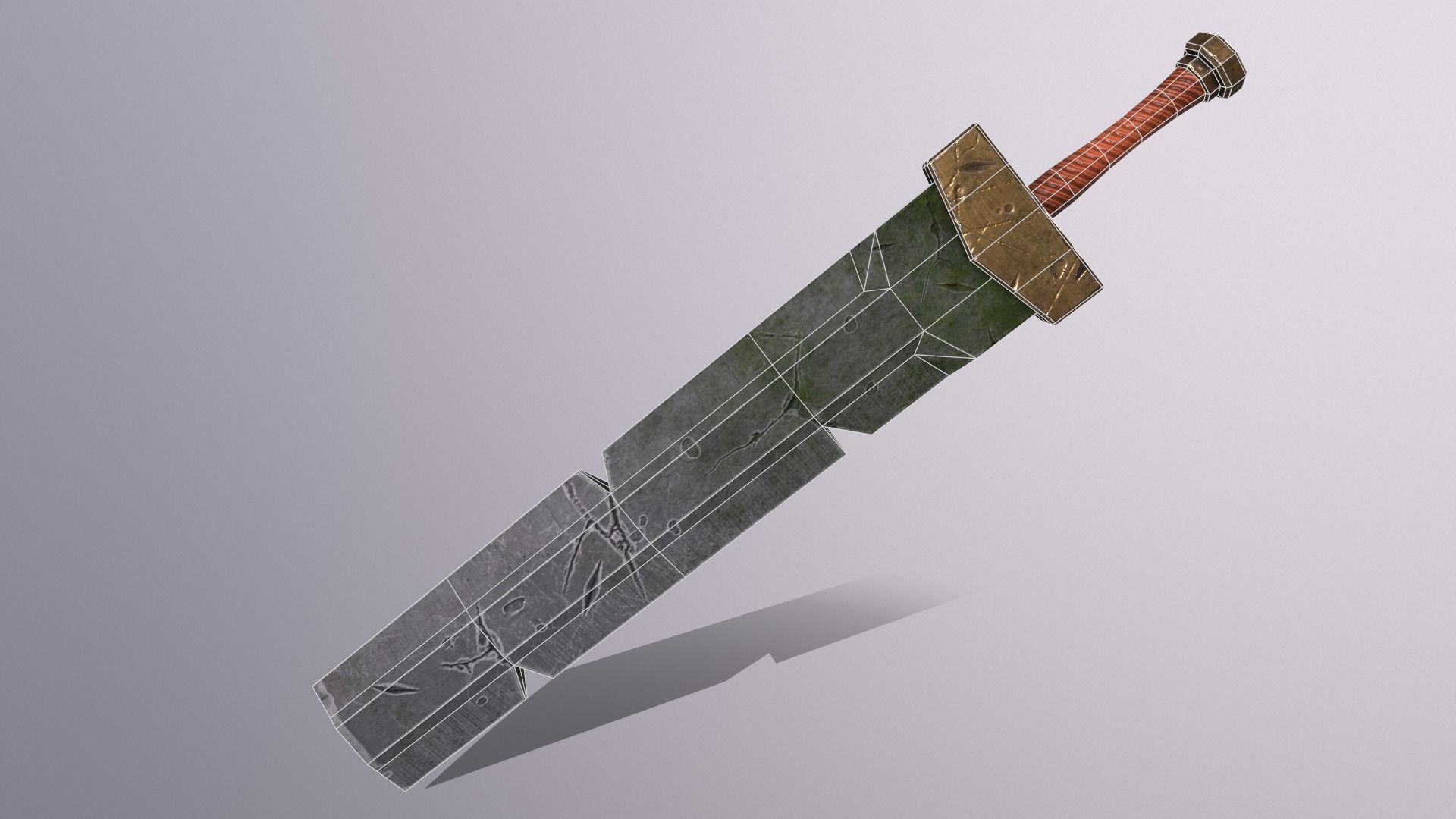 Great Sword Low-poly 3D model_5