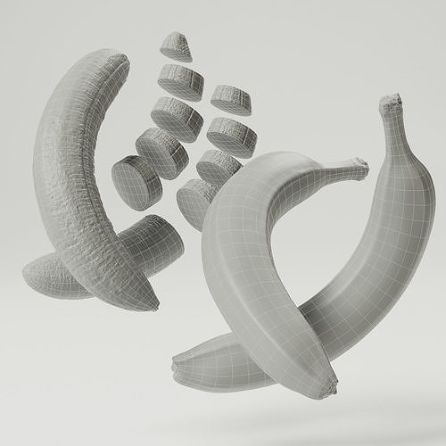 Bananas Low-poly 3D model 2