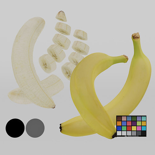 Bananas Low-poly 3D model 3