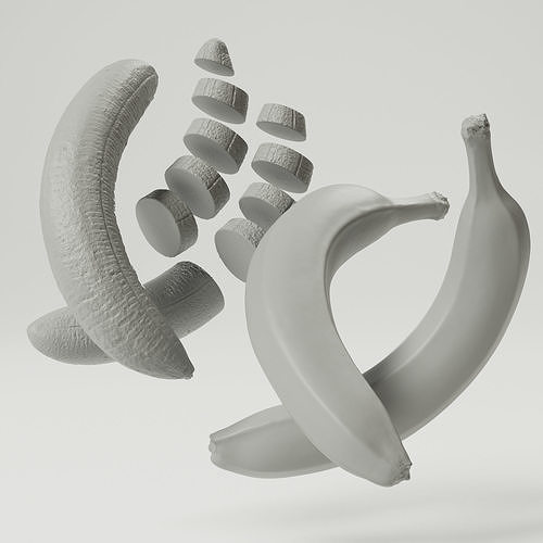 Bananas Low-poly 3D model 4