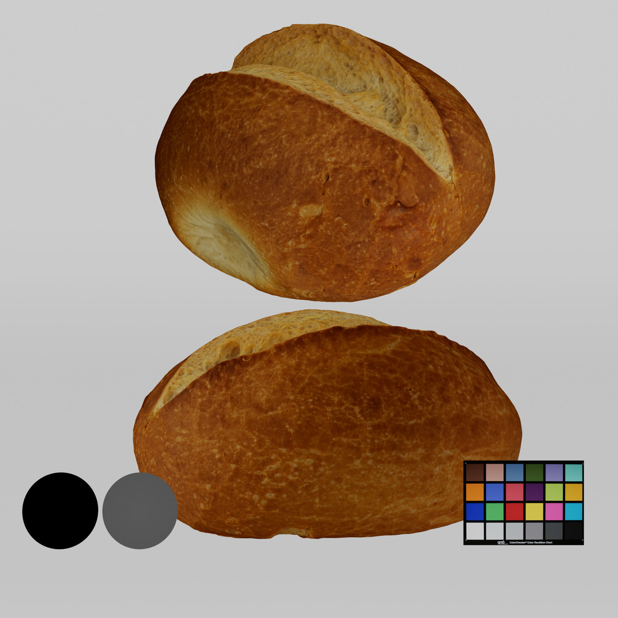Bread Low-poly 3D model_1