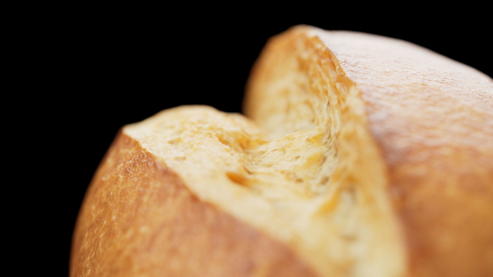 Bread Low-poly 3D model_5