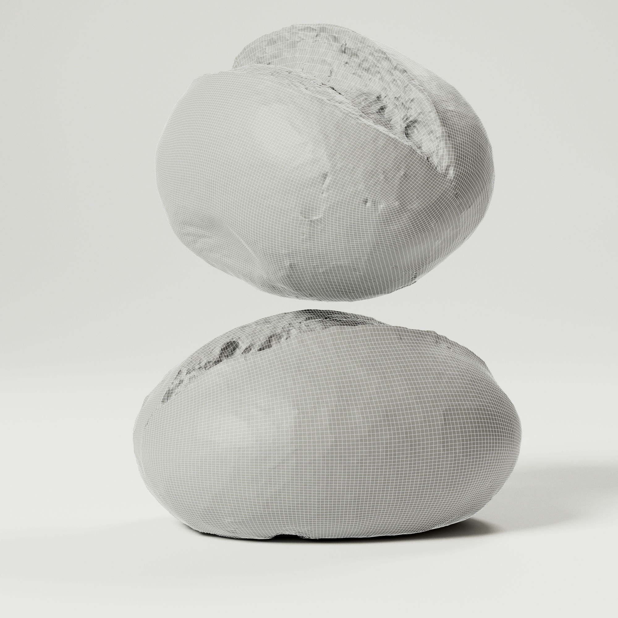 Bread Low-poly 3D model_3