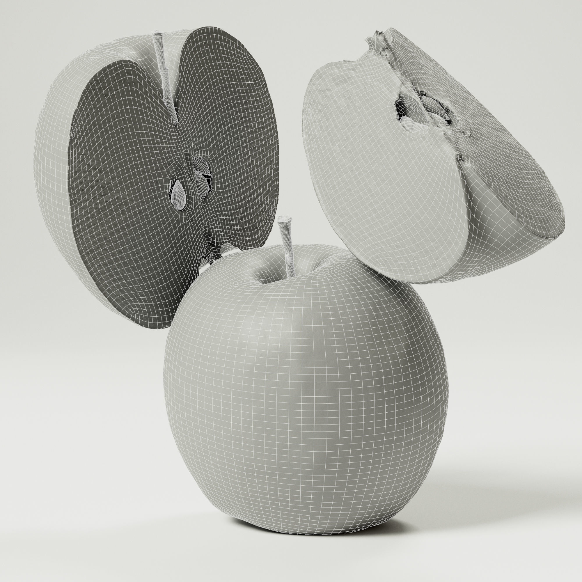Apple Low-poly 3D model_1
