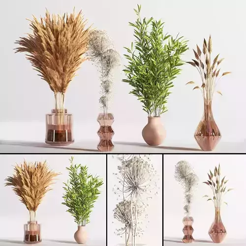 bouquet001 two plants in vases