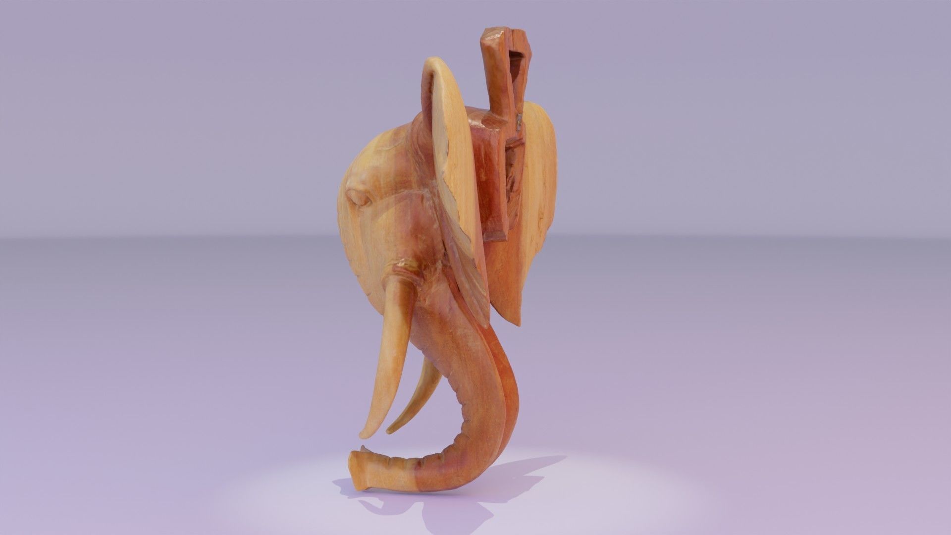 Elephant head wall decor high-poly 3D model_20