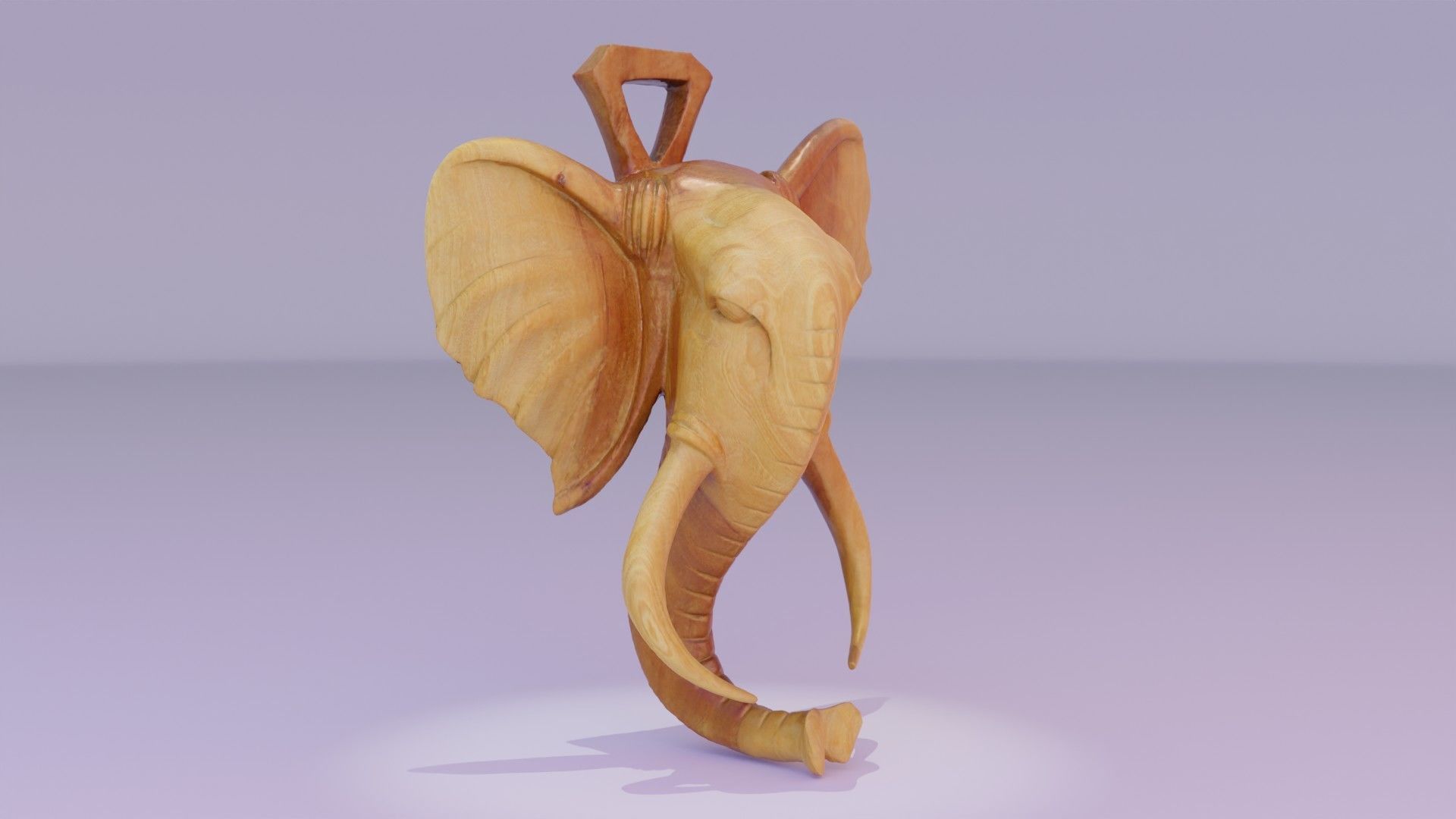 Elephant head wall decor high-poly 3D model_14