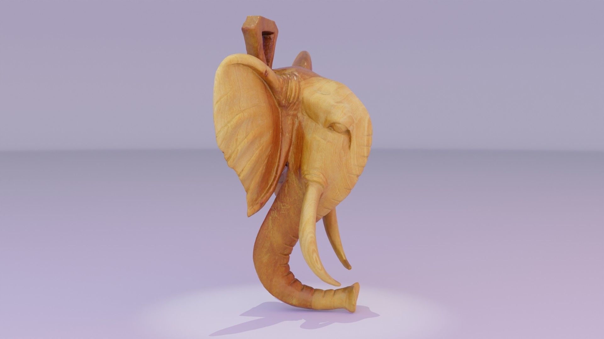 Elephant head wall decor high-poly 3D model_15