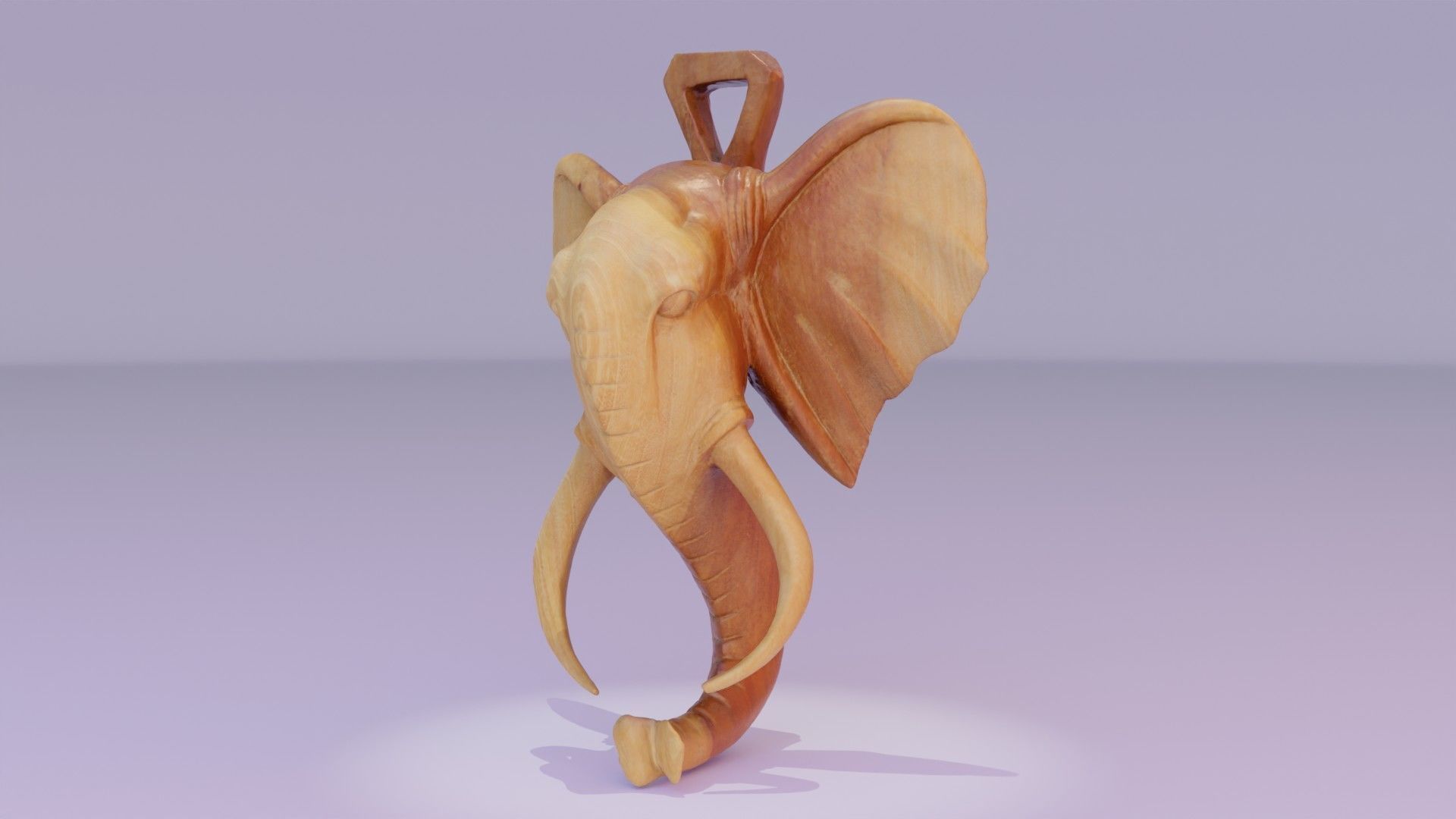 Elephant head wall decor high-poly 3D model_22