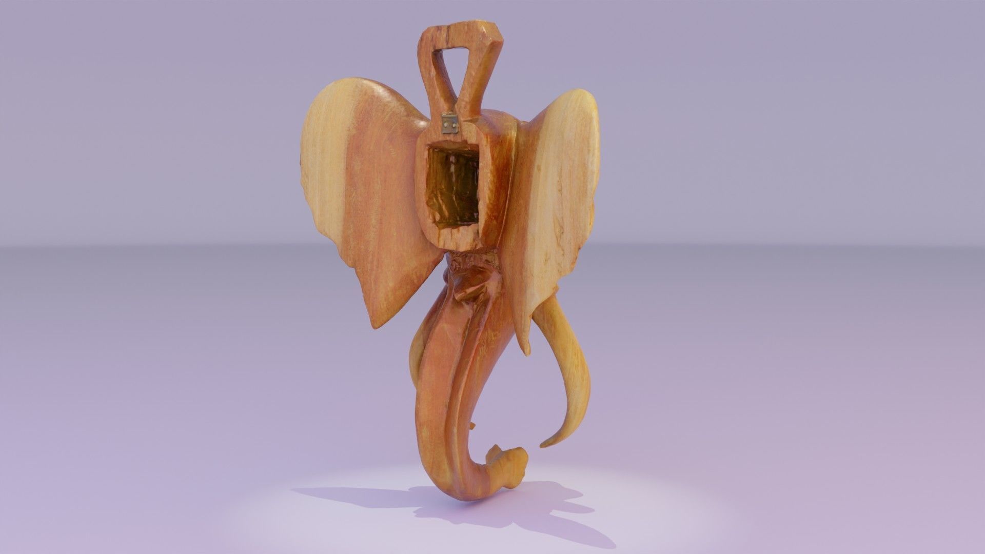 Elephant head wall decor high-poly 3D model_17