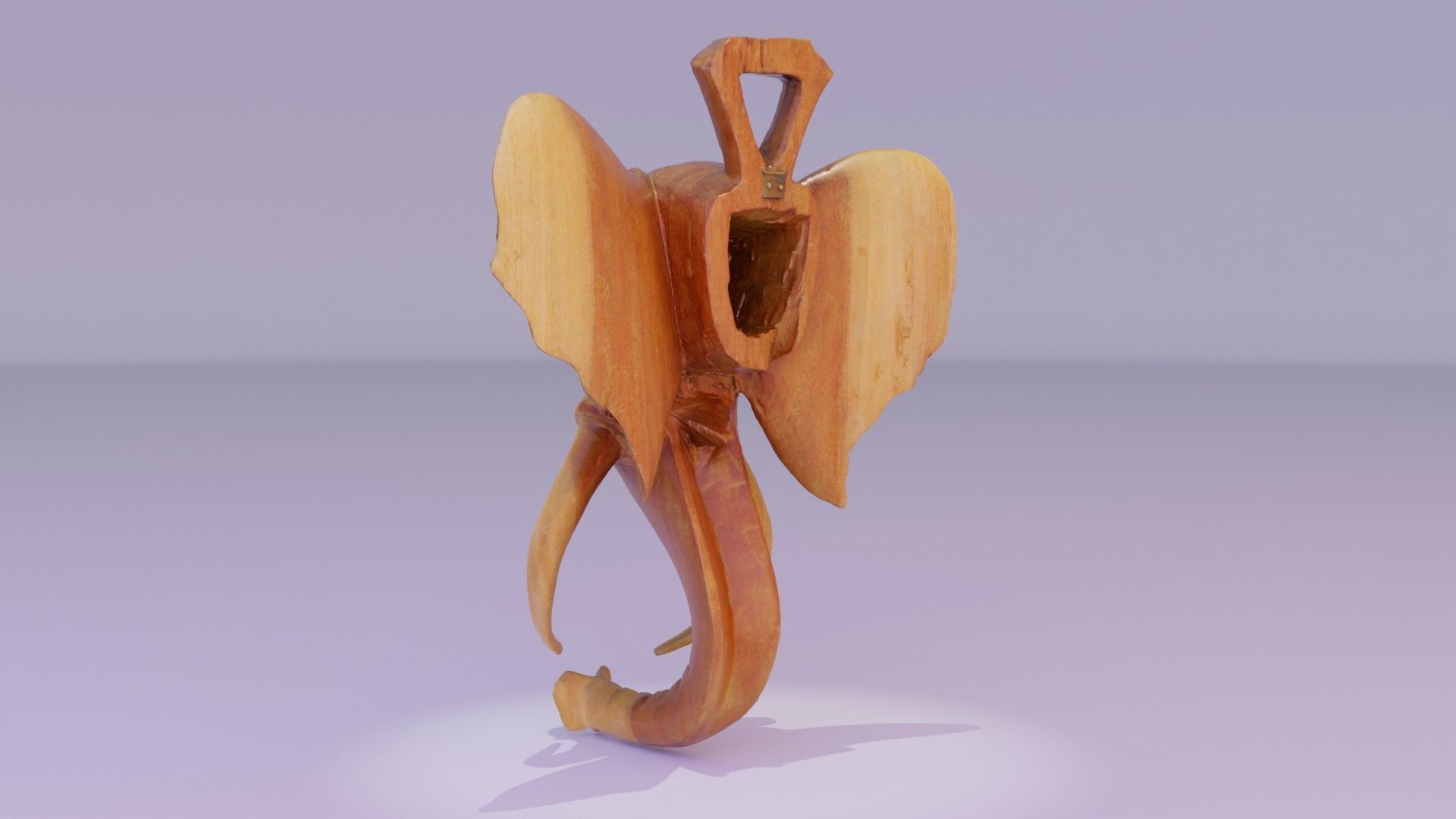 Elephant head wall decor high-poly 3D model_19