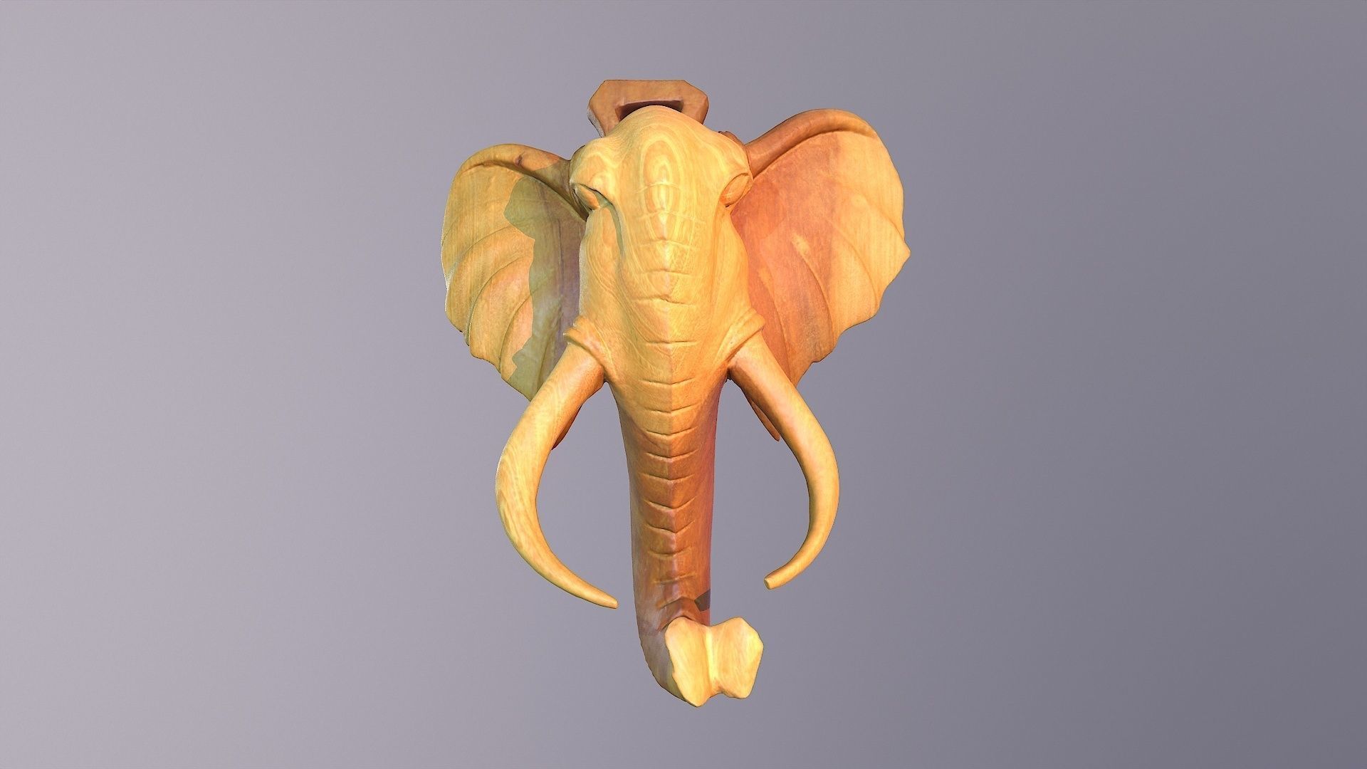 Elephant head wall decor high-poly 3D model_26