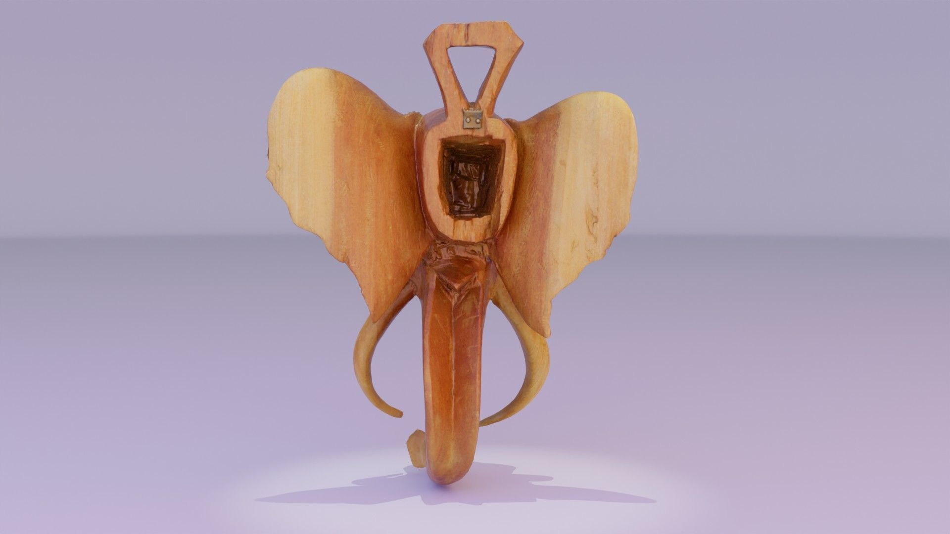 Elephant head wall decor high-poly 3D model_18