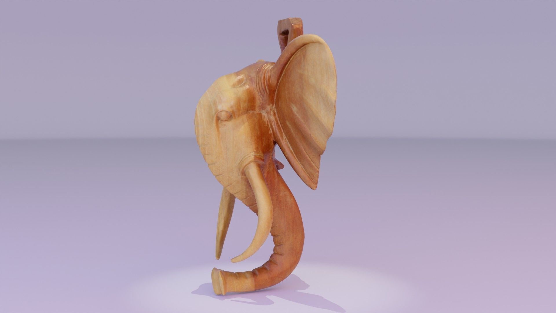 Elephant head wall decor high-poly 3D model_21
