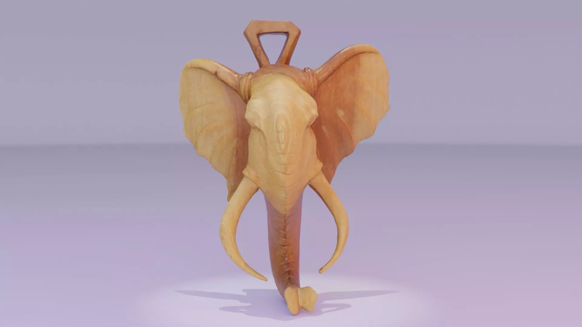 Elephant head wall decor high-poly 3D model_0