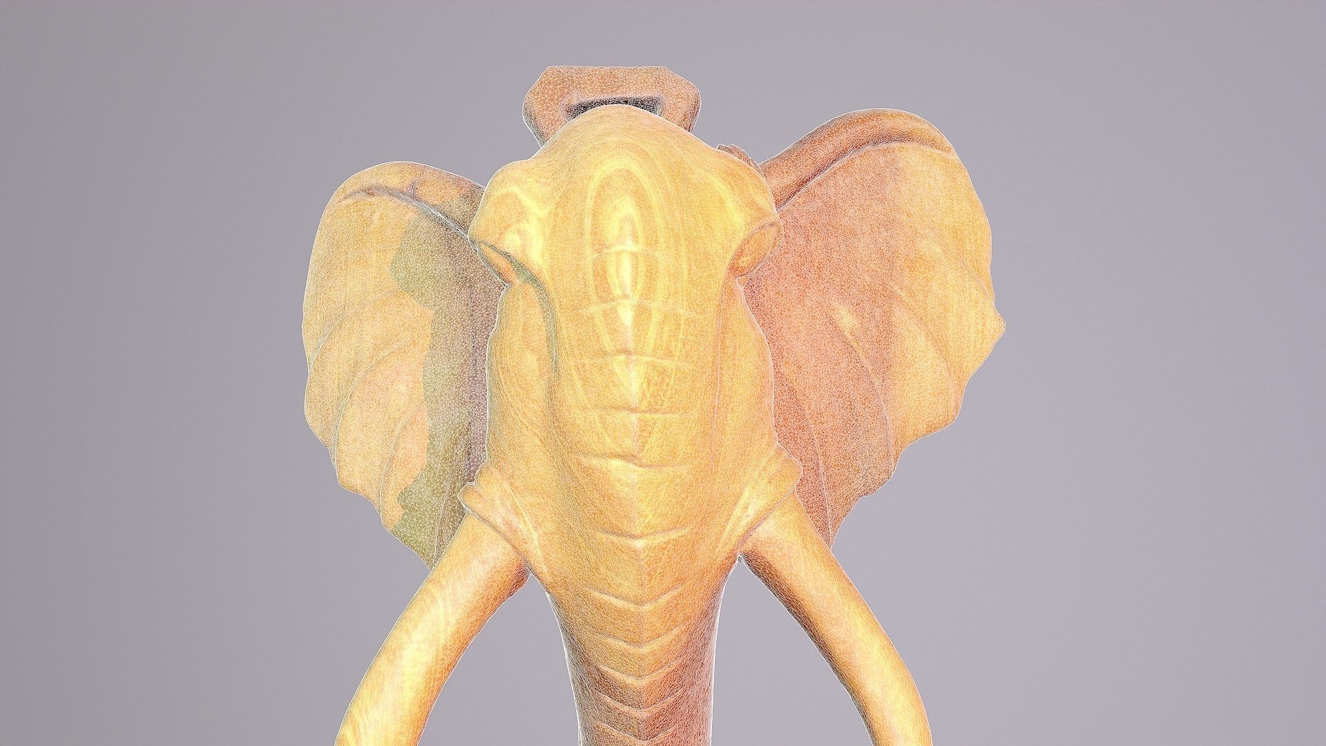 Elephant head wall decor high-poly 3D model_29