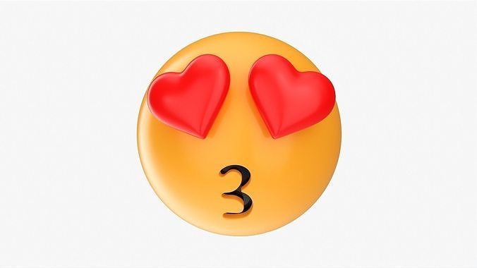 Emoji 001 Kissing with heart shaped eyes 3D model