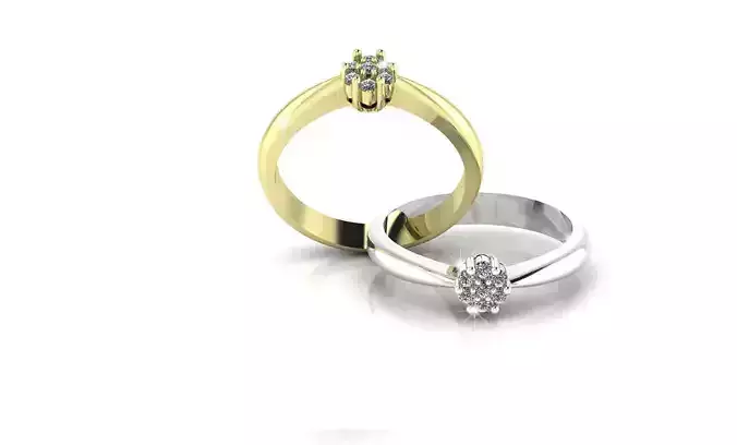 Unique Solitaire Gold Ring 