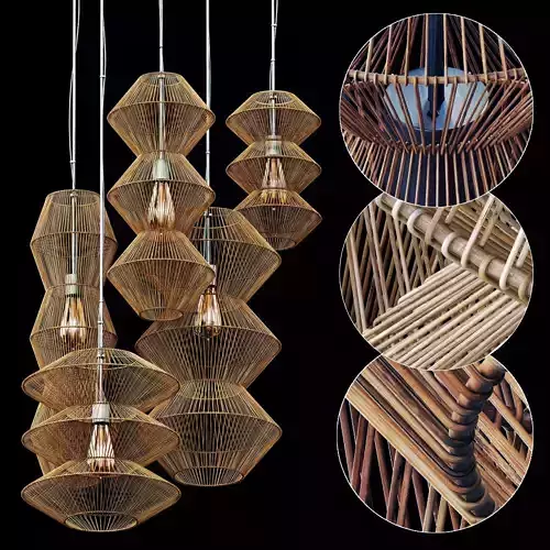 Lamp rattan zigzag n2