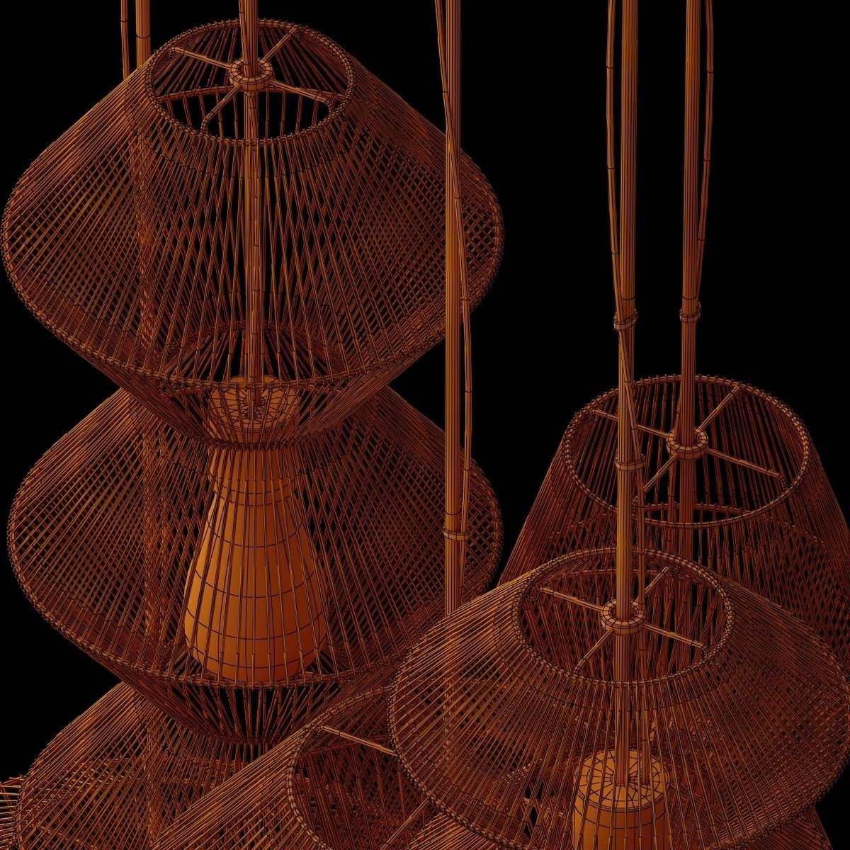 Lamp rattan zigzag n2 3D model_13