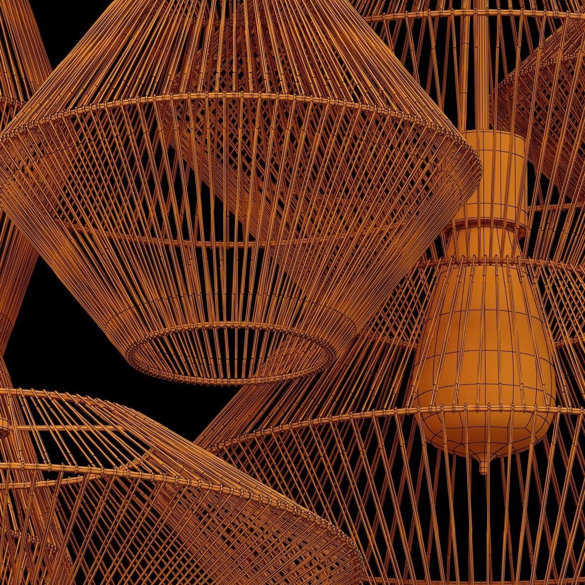 Lamp rattan zigzag n2 3D model_10