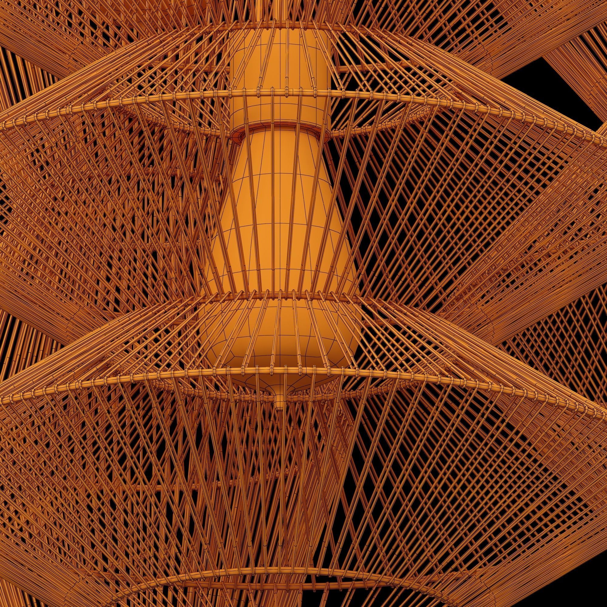 Lamp rattan zigzag n2 3D model_11