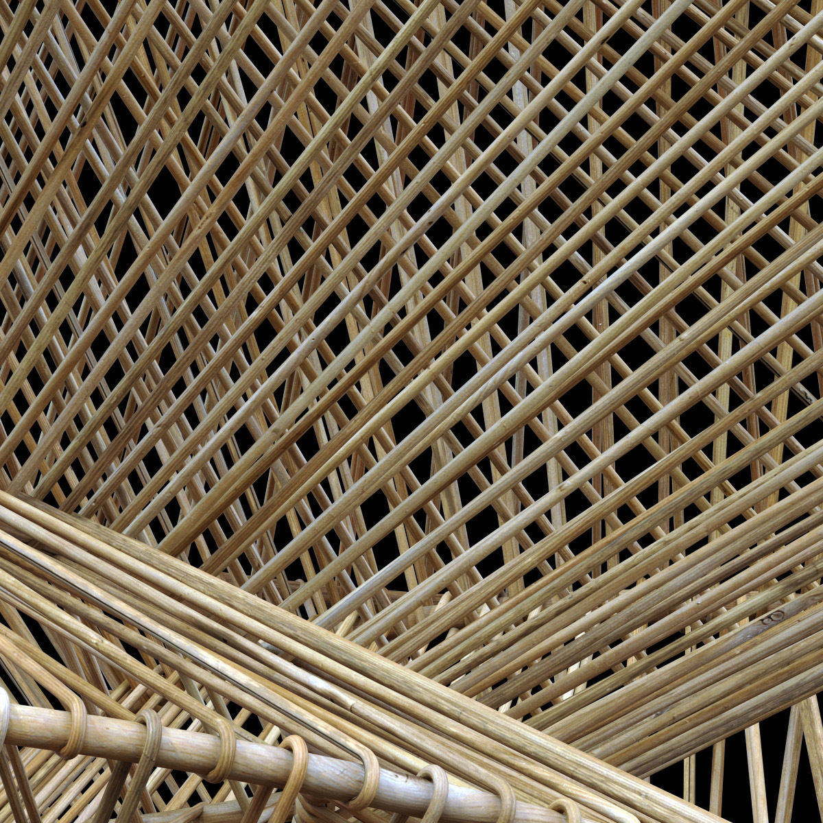 Lamp rattan zigzag n2 3D model_4