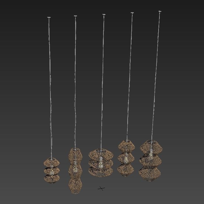 Lamp rattan zigzag n2 3D model_8