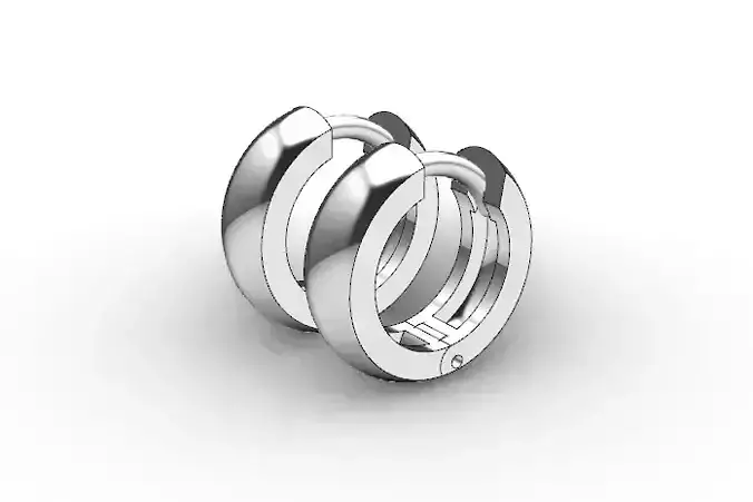 Small huggie hoop earrings 3D print model