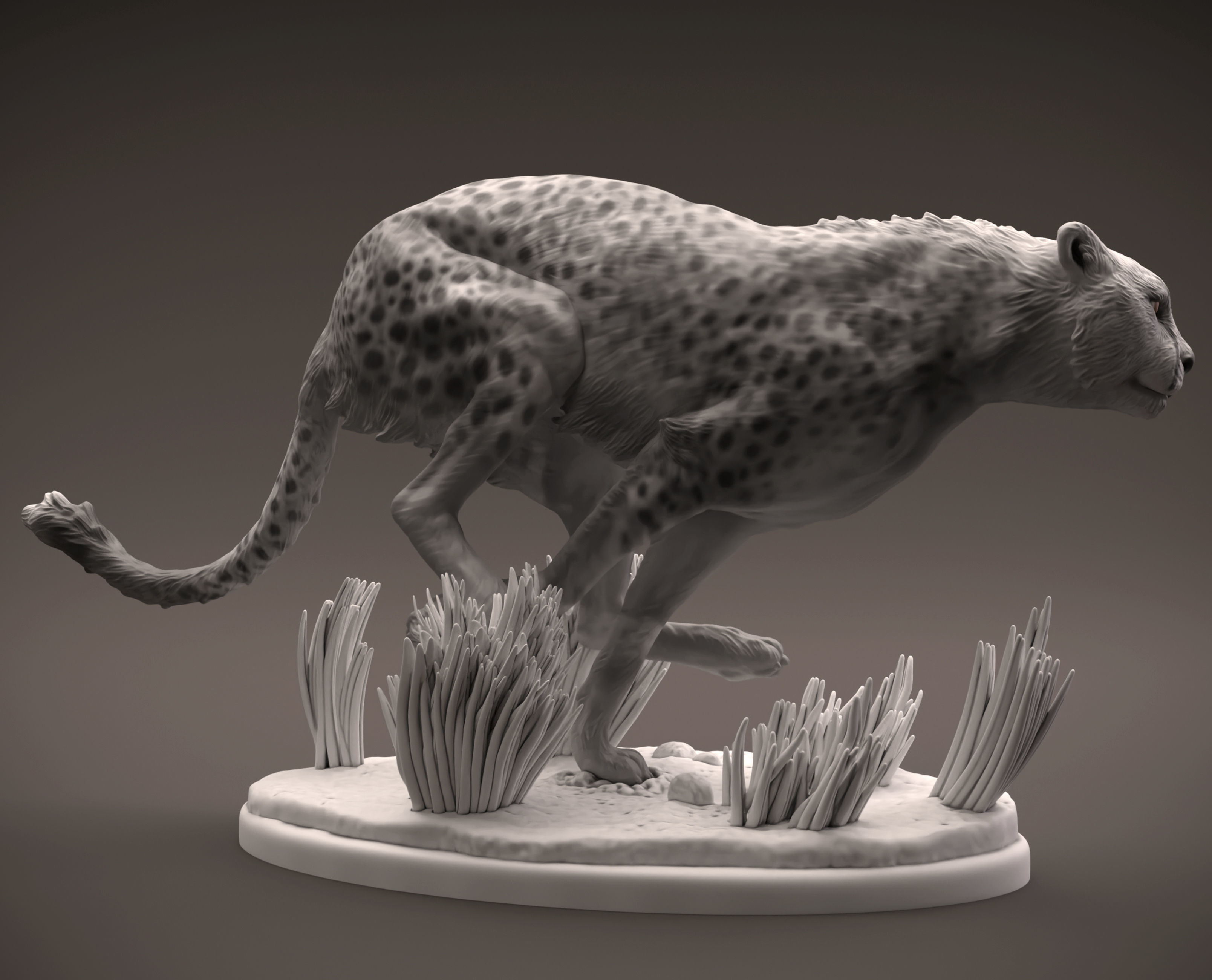 Cheetah running intended for 3D printing 3D print model_9