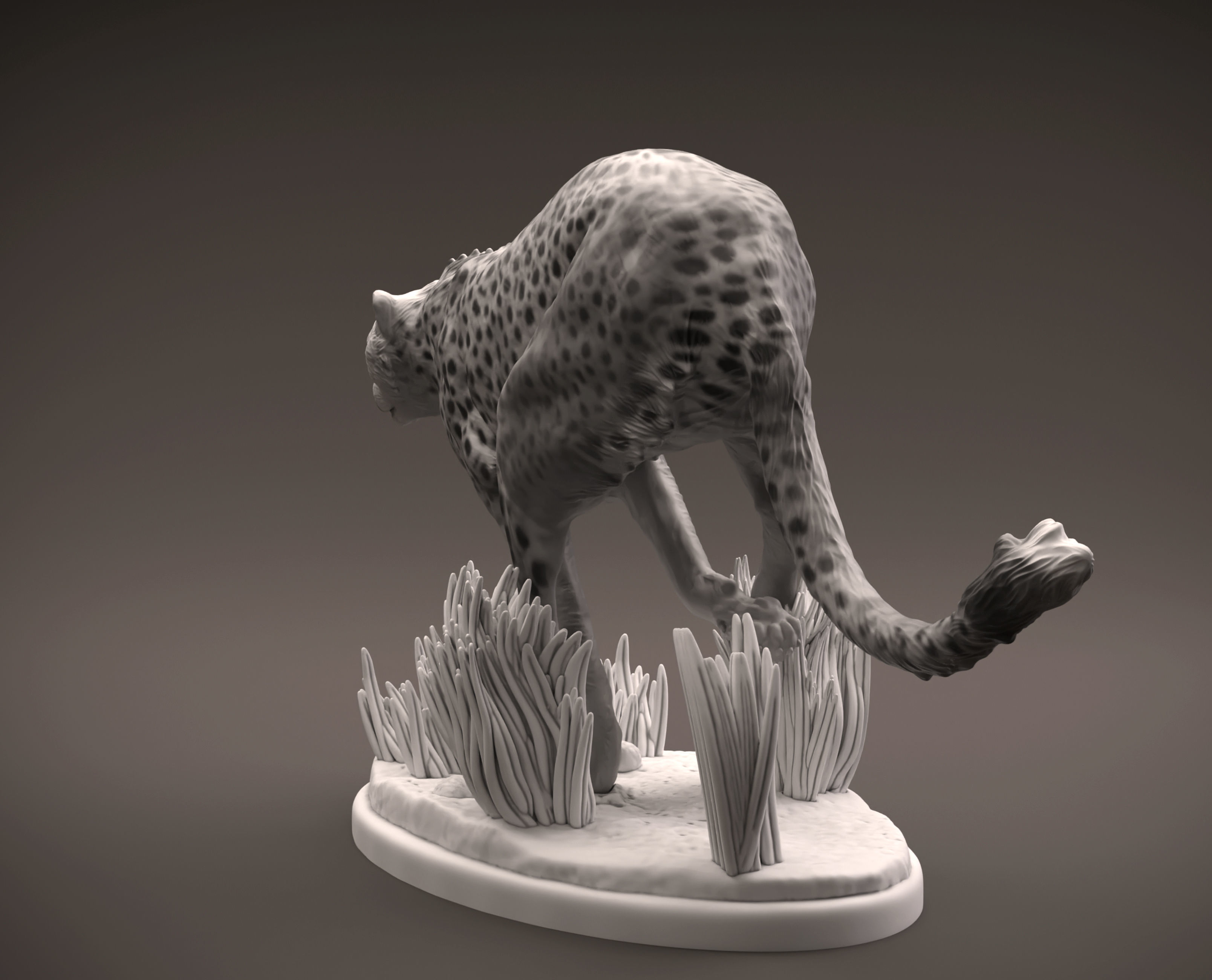 Cheetah running intended for 3D printing 3D print model_12