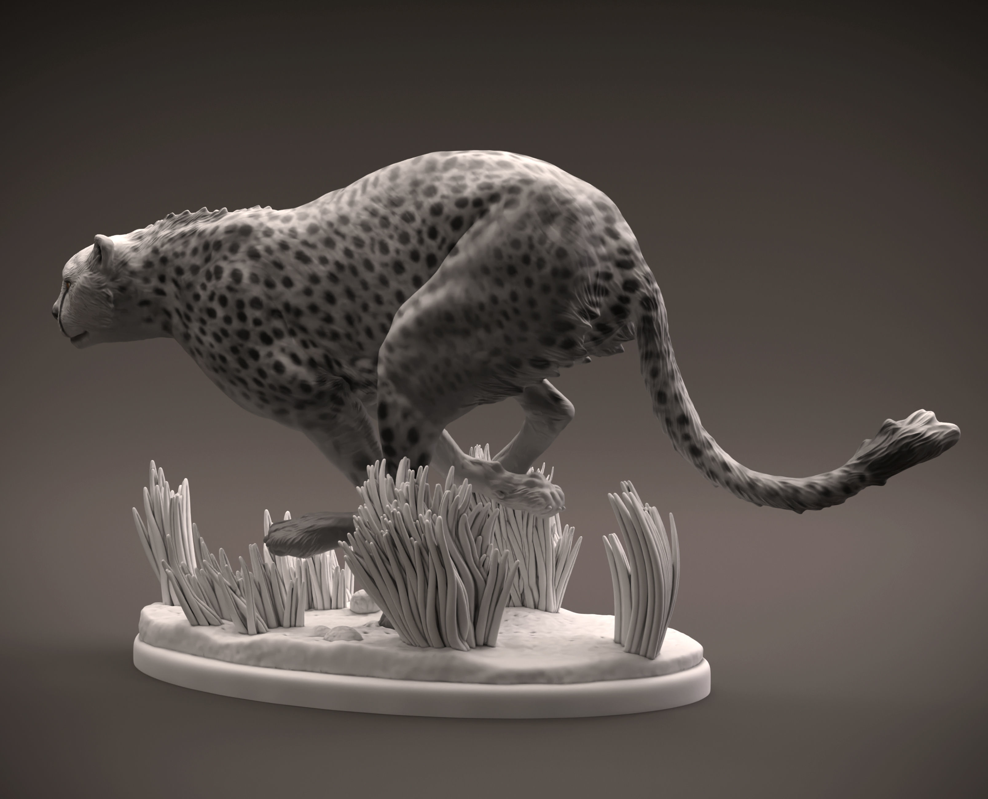 Cheetah running intended for 3D printing 3D print model_13