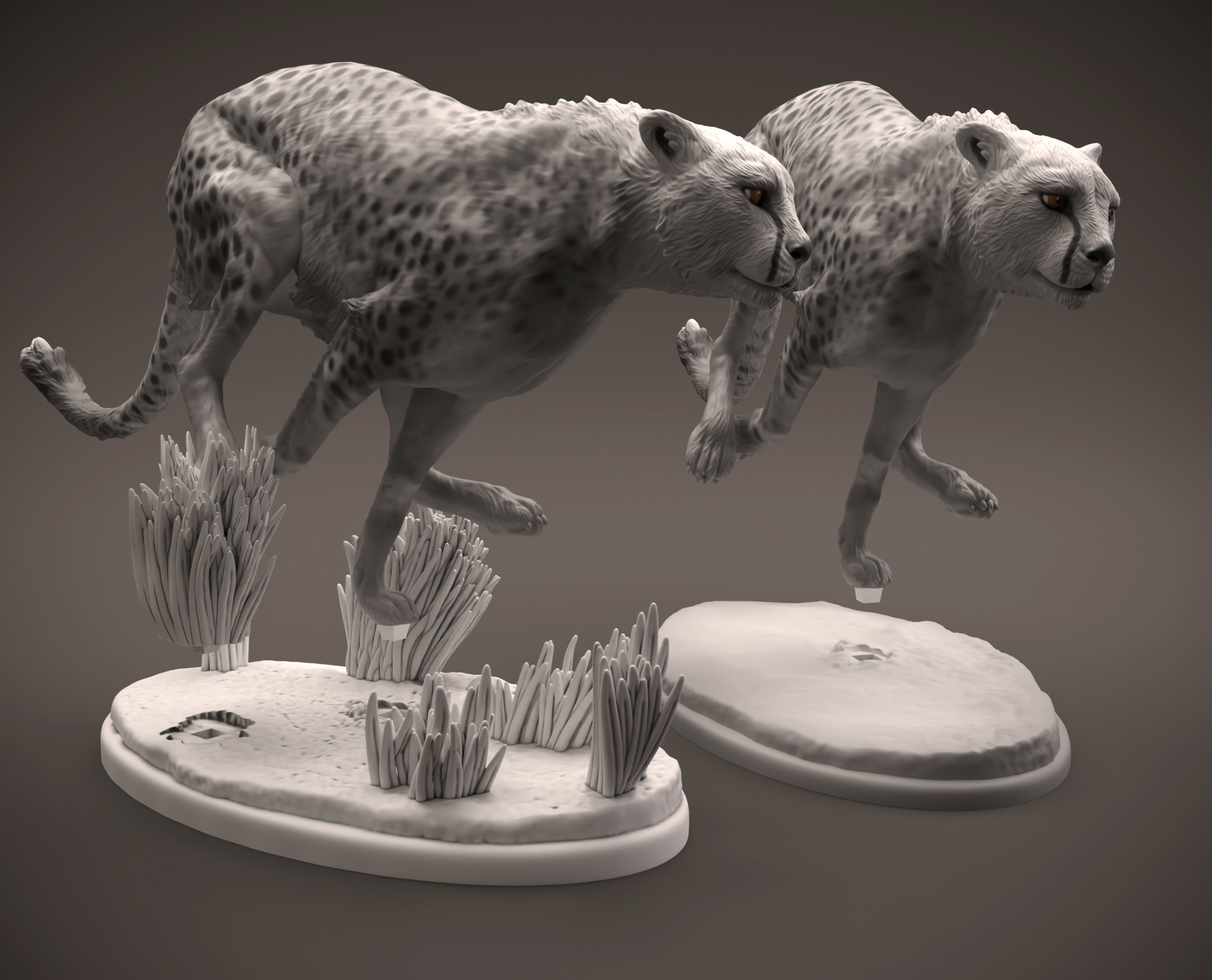 Cheetah running intended for 3D printing 3D print model_18