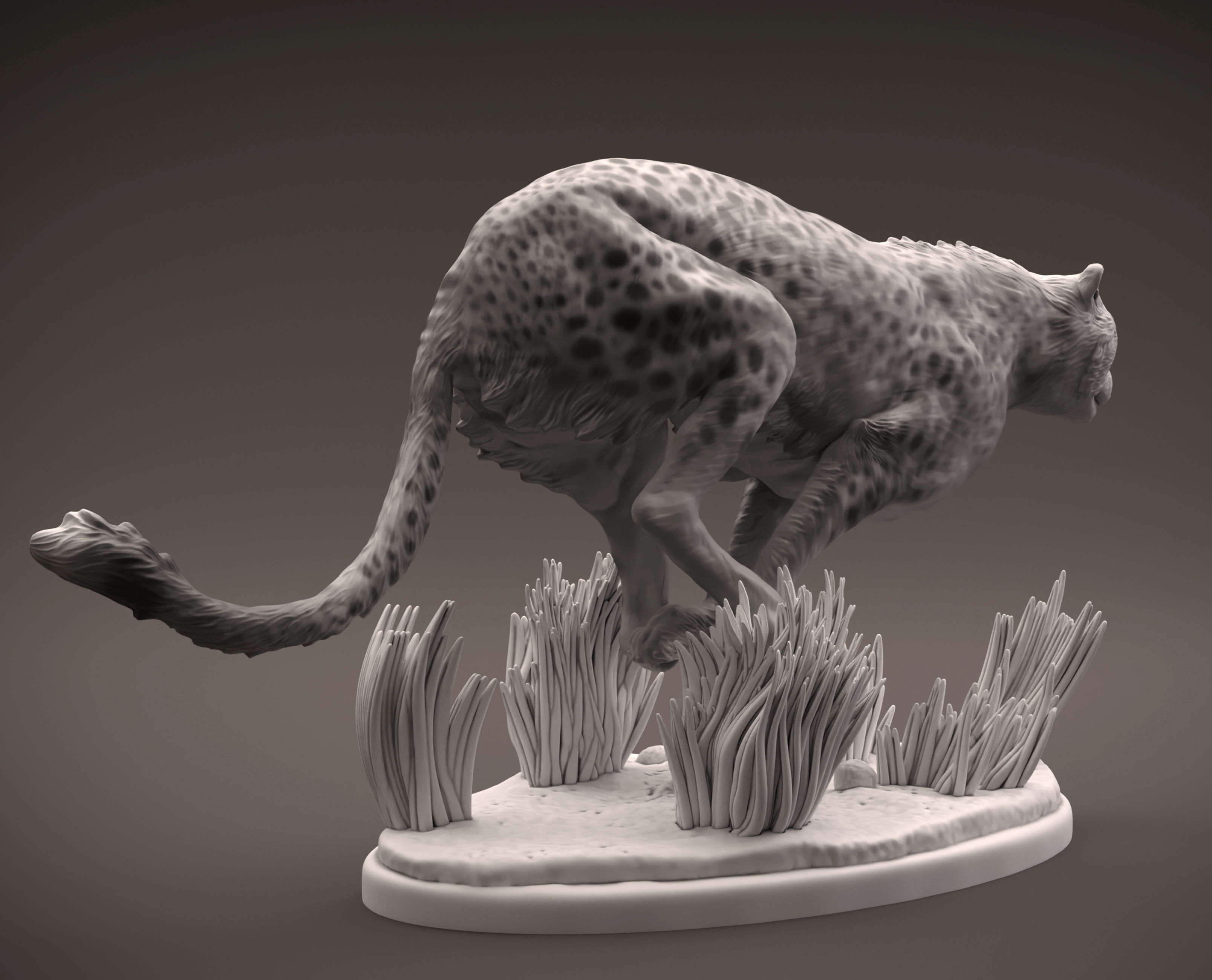 Cheetah running intended for 3D printing 3D print model_10