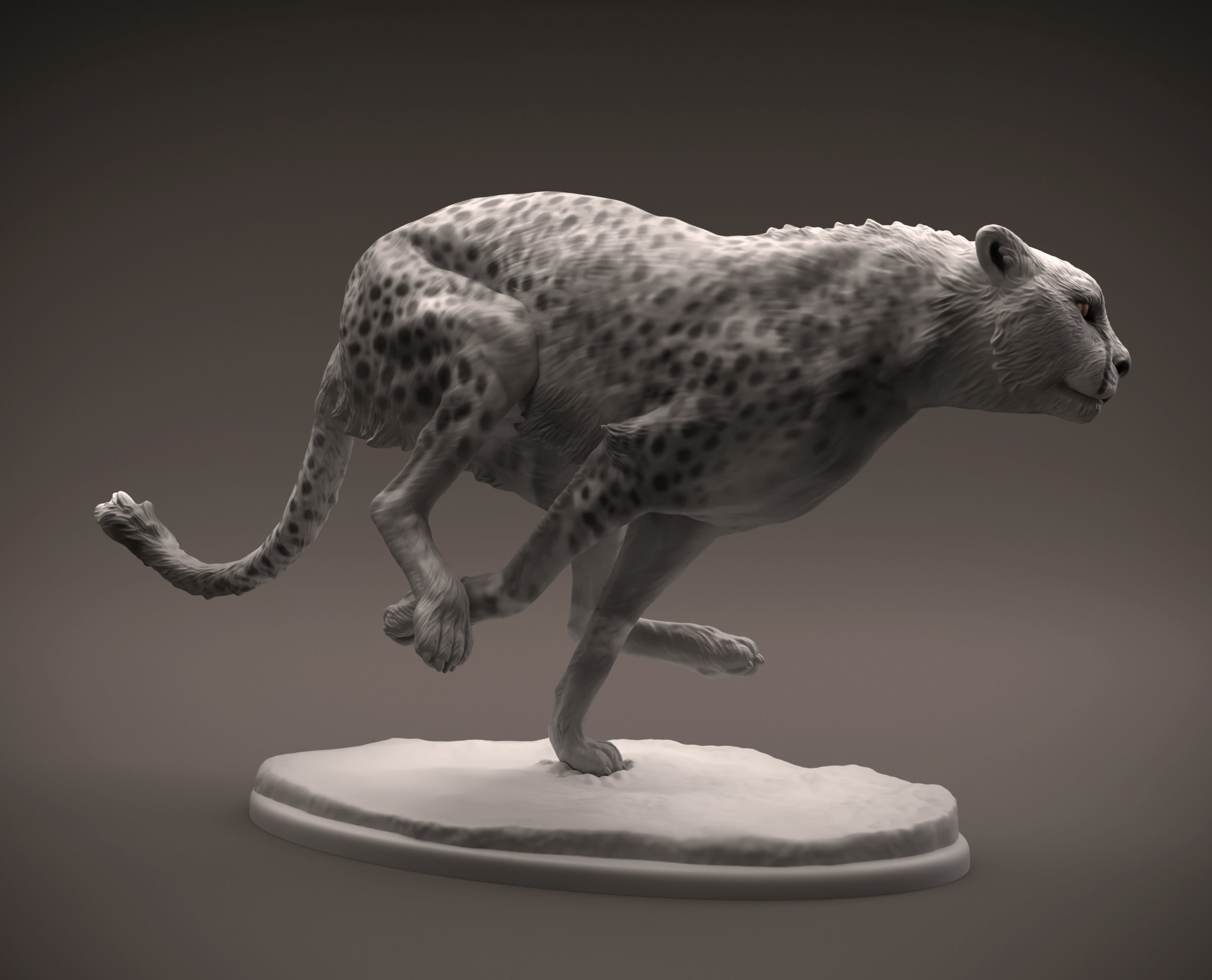 Cheetah running intended for 3D printing 3D print model_17