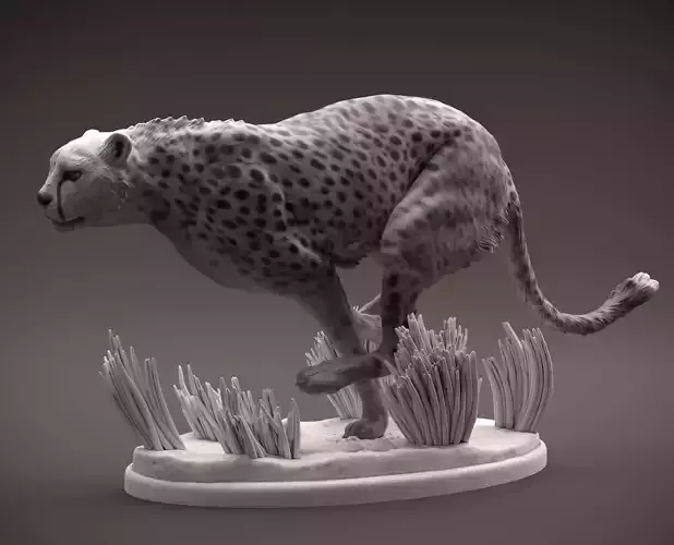 Cheetah running intended for 3D printing 3D print model
