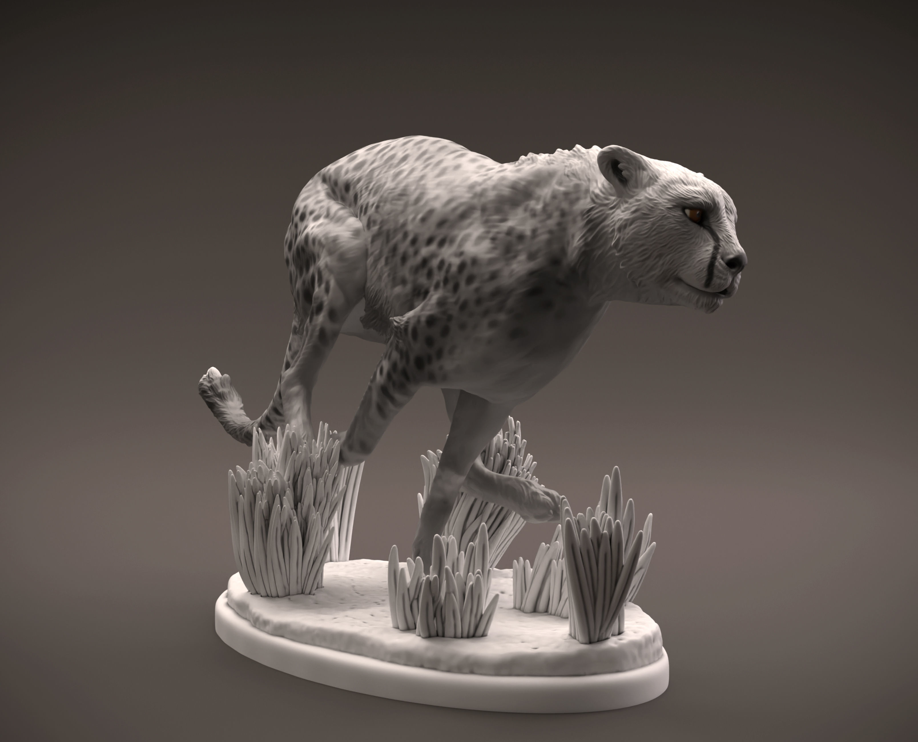 Cheetah running intended for 3D printing 3D print model_8