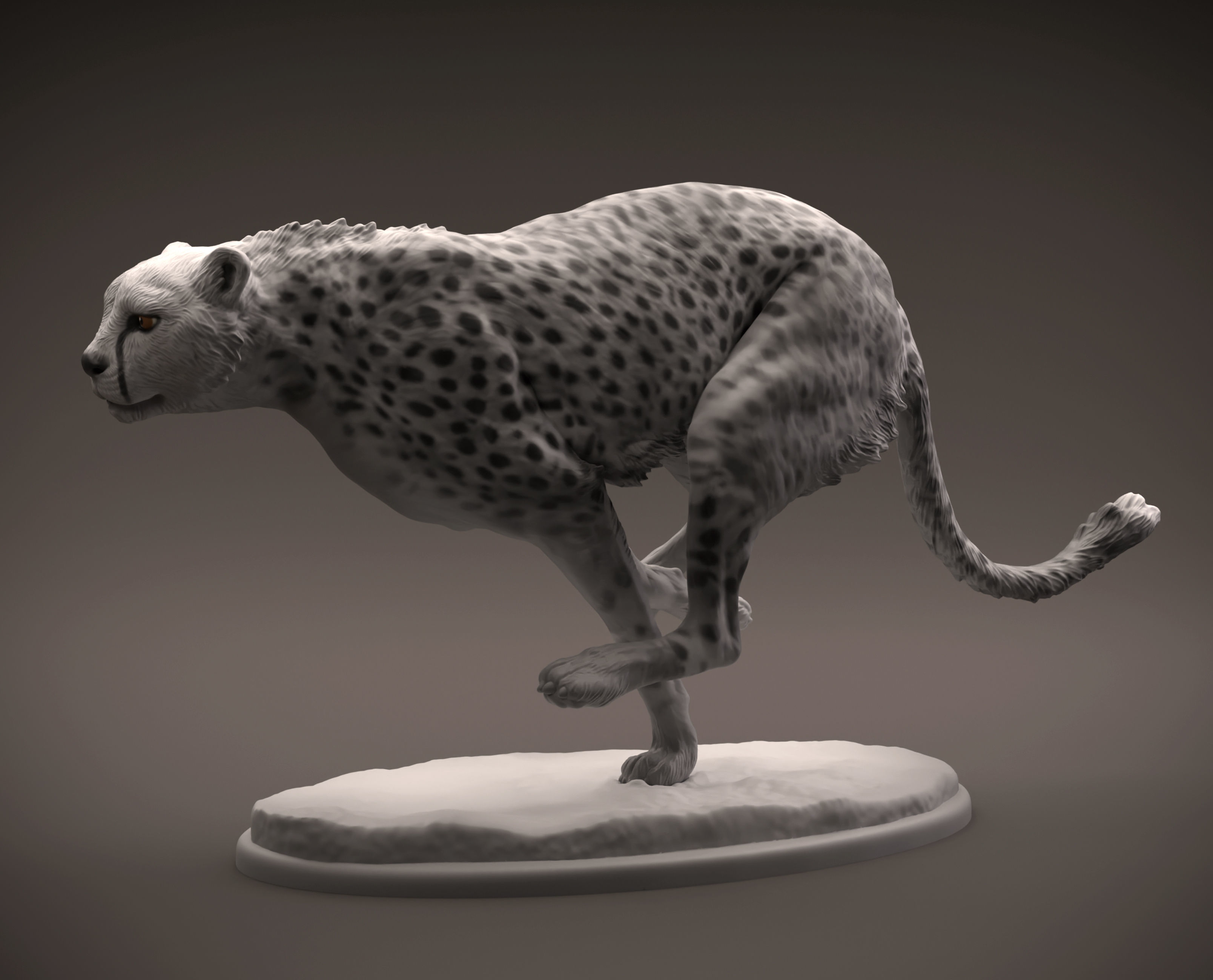 Cheetah running intended for 3D printing 3D print model_5
