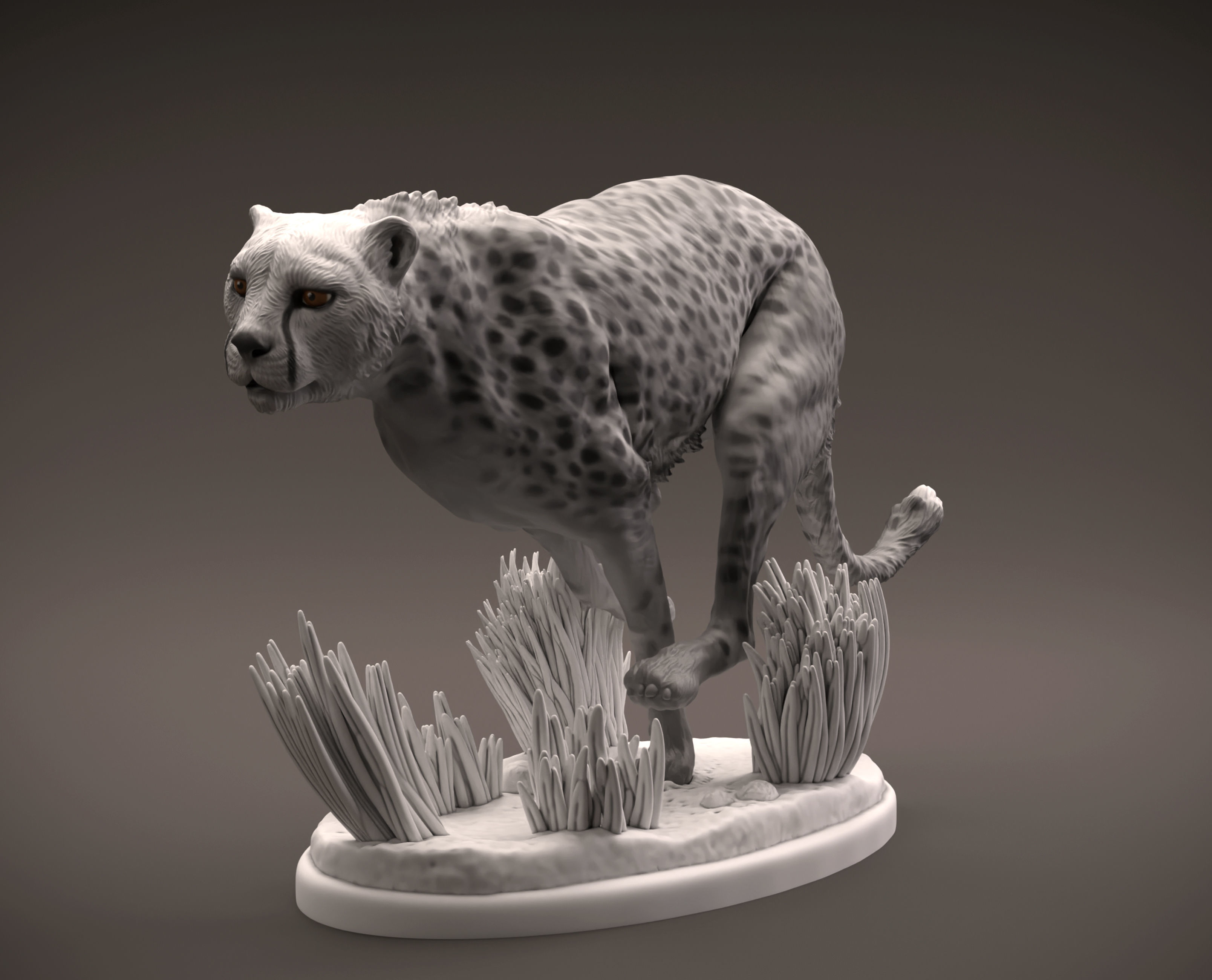 Cheetah running intended for 3D printing 3D print model_6