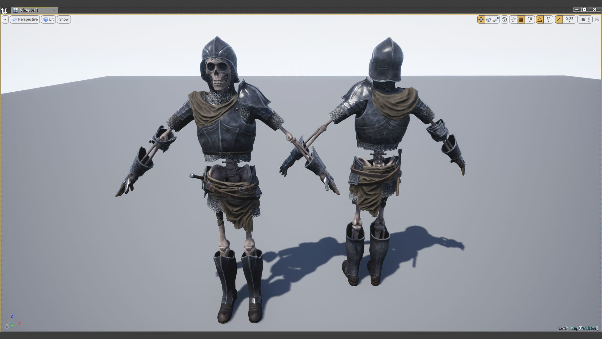 Skeleton Warrior Low-poly 3D model_10