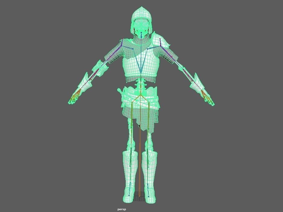 Skeleton Warrior Low-poly 3D model_9