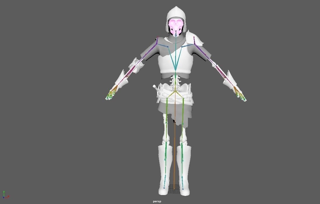 Skeleton Warrior Low-poly 3D model_8