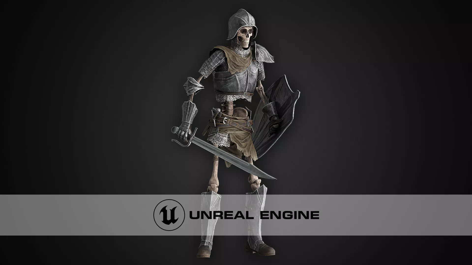 Skeleton Warrior Low-poly 3D model_0