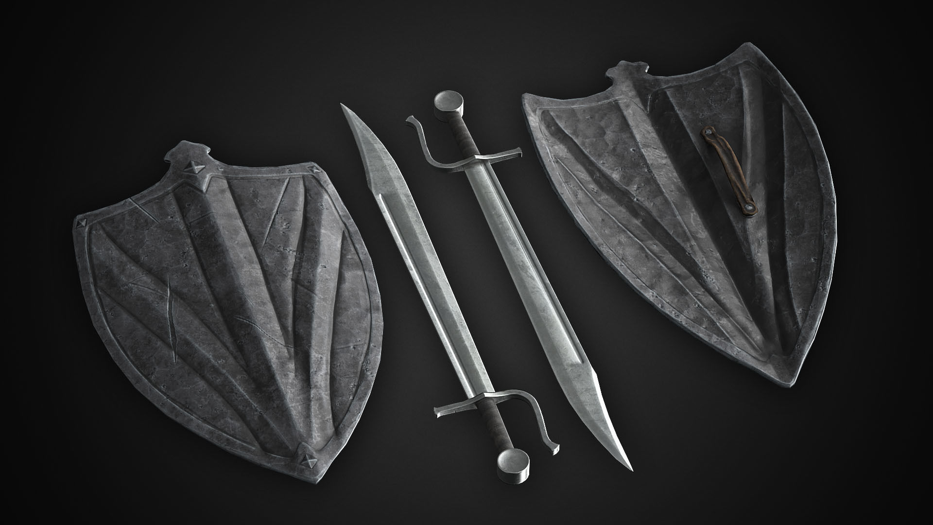 Skeleton Warrior Low-poly 3D model_7