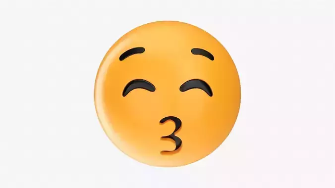 Emoji 003 Kissing with closed eyes 3D model