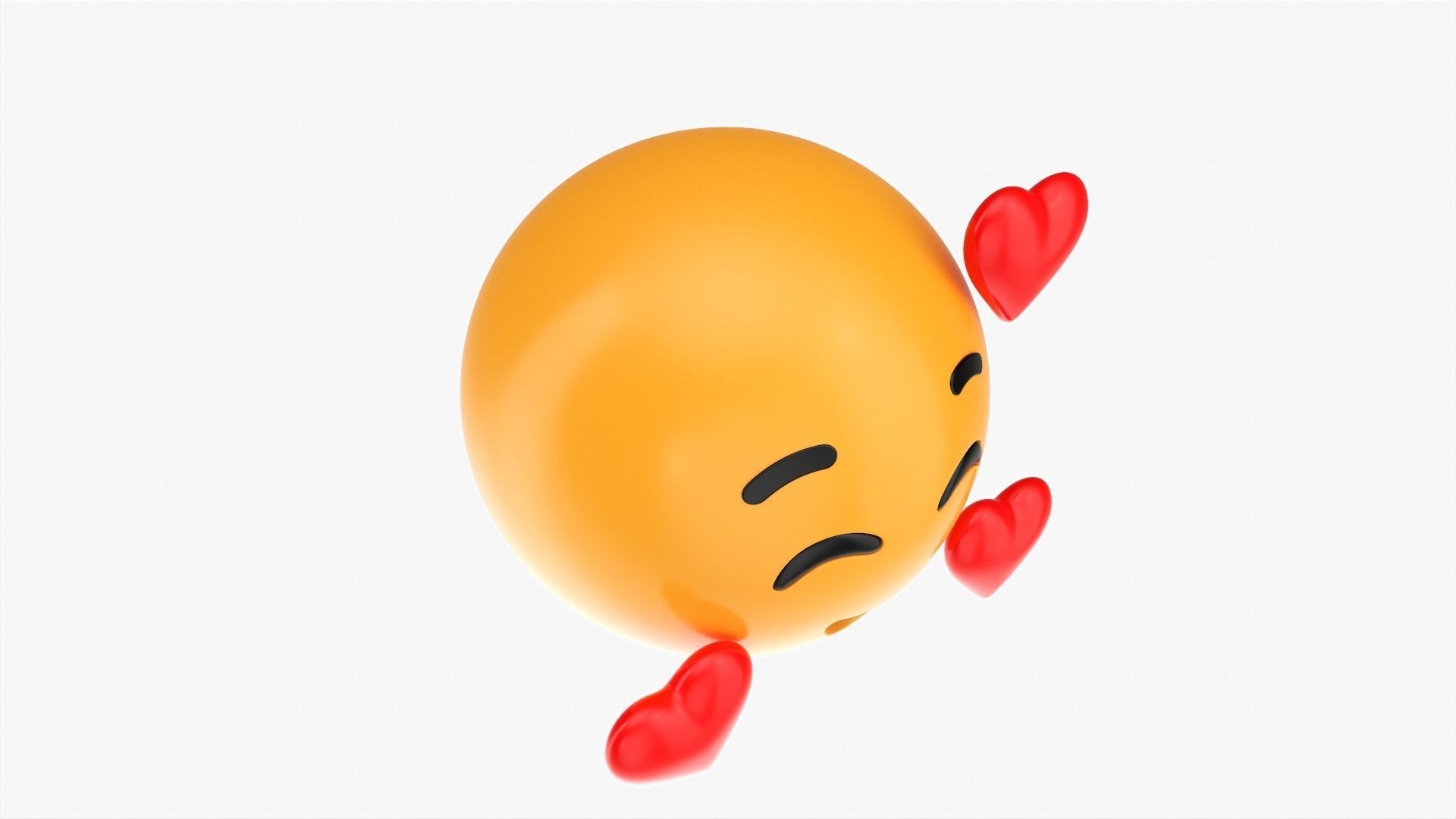 Emoji 005 Smiling with three hearts 3D model_3