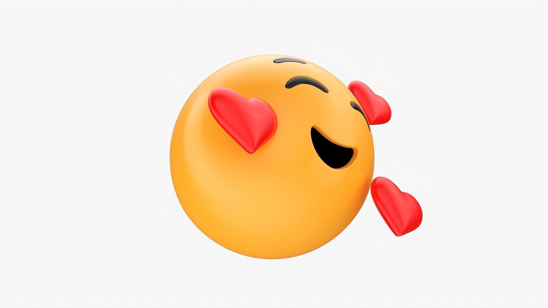 Emoji 005 Smiling with three hearts 3D model_4